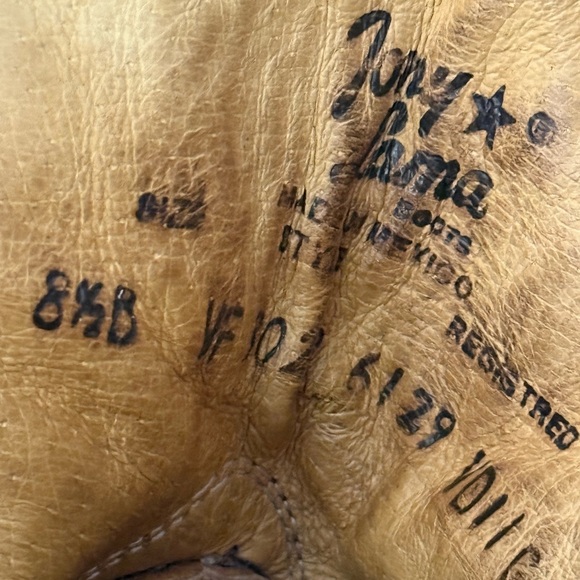 Tony Lama short cowboy leather boot pink embroidered floral accent - Picture 8 of 10